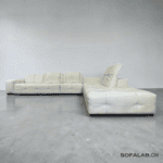 Natuzzi Designer-Corner Sofa Cream made from sheepskin leather – buy Occasion sofa from SofaLab