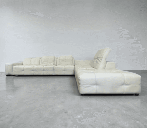 Natuzzi Designer-Corner Sofa Cream made from sheepskin leather – buy Occasion sofa from SofaLab