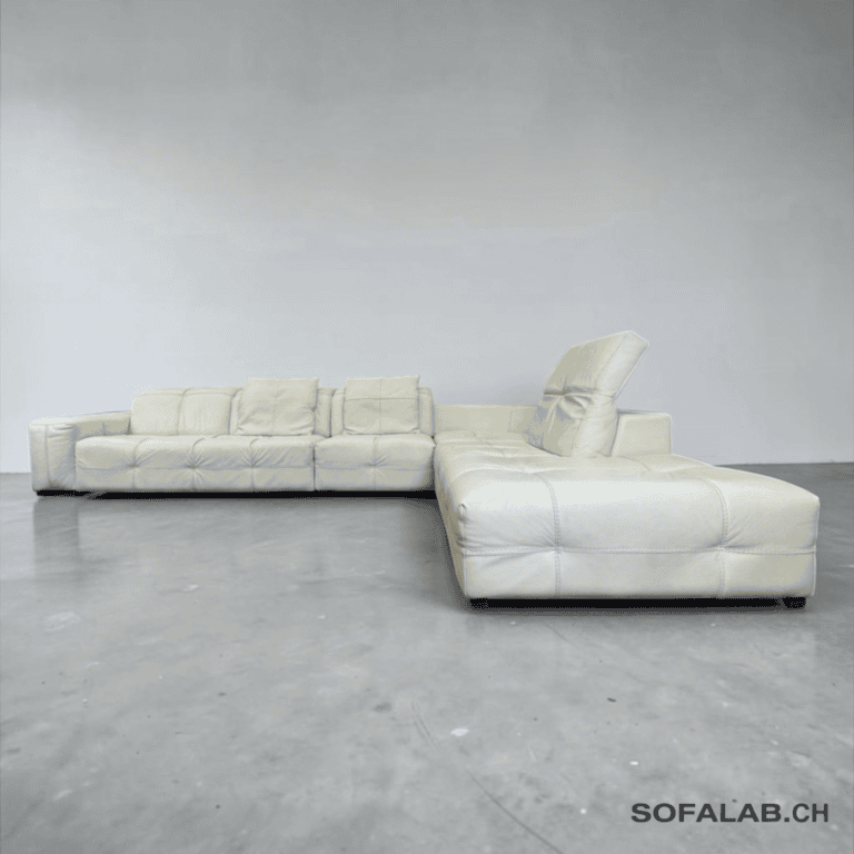Natuzzi Designer-Ecksofa Creme aus Schaffell-Leder – Occasion Sofa kaufen bei SofaLab