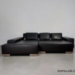 Ewald Schillig Corner Sofa Nappaleder Black with sleep function – buy Occasion Sofa at SofaLab