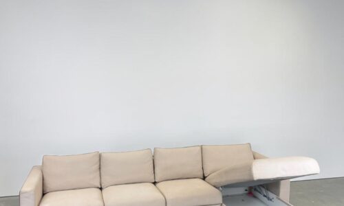 Corner Sofa made of beige fabric with removable pillows – buy Occasion sofa at SofaLab
