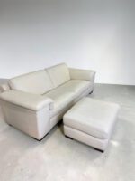 Natuzzi Brivido Sofagarnitur, echtes Nappaleder, Creme - Image 3