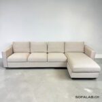 Corner Sofa made of beige fabric with removable pillows – buy Occasion sofa at SofaLab