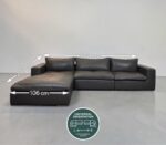FLY Modulares Ecksofa, Schwarz Nubukleder - Image 15