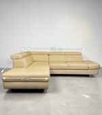 Ecksofa aus Echtleder Creme mit Fußstütze - Image 7