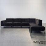 Modern Corner Sofa dark grey with chaise longue – Occasion sofa for sale at SofaLab