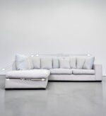 Ecksofa aus hellgrauem Stoff, inklusive aller Kissen - Image 10