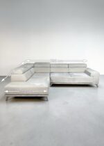 Light grey Corner Sofa made of fabric with electrical sleep function - Image 14