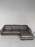 Ecksofa echtes Nubukleder, ein antiker Metallschirm - Image 12
