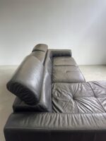Ecksofa aus schwarzem Echtleder mit verstellbaren Kissen - Image 8