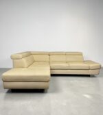 Ecksofa aus Echtleder Creme mit Fußstütze - Image 5