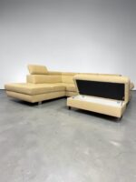 Ecksofa aus Echtleder Creme mit Fußstütze - Image 6