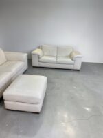 Natuzzi Brivido Sofagarnitur, echtes Nappaleder, Creme - Image 6
