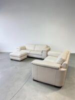Natuzzi Brivido Sofagarnitur, echtes Nappaleder, Creme - Image 4