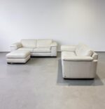 Natuzzi Brivido Sofagarnitur, echtes Nappaleder, Creme - Image 8