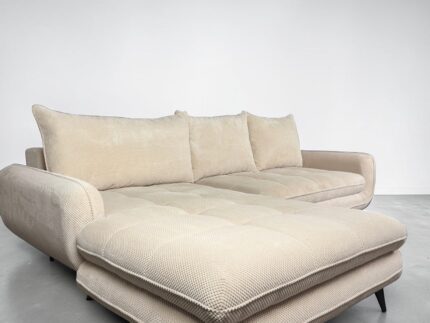 Corner Sofa Beige cream with sleep function and storage space – buy Occasion Sofa from SofaLab