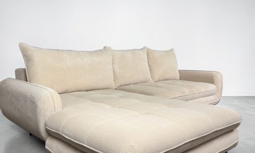 Corner Sofa Beige cream with sleep function and storage space – buy Occasion Sofa from SofaLab