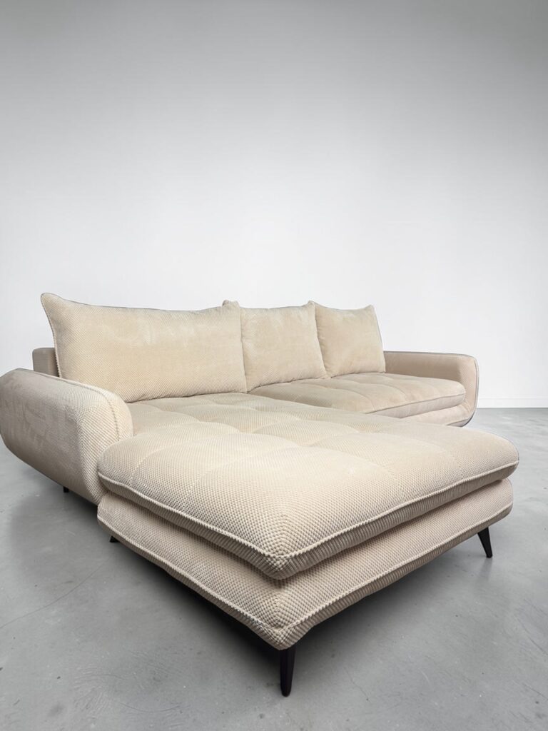 Ecksofa Beige-Creme mit Schlaffunktion und Stauraum – Occasion Sofa kaufen bei SofaLab