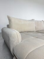 Ecksofa Beige-Creme mit Schlaffunktion und Stauraum - Image 3