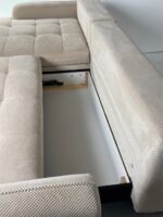Ecksofa Beige-Creme mit Schlaffunktion und Stauraum - Image 9