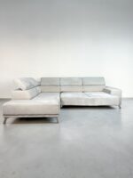 Light grey Corner Sofa made of fabric with electrical sleep function - Image 3