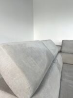 Light grey Corner Sofa made of fabric with electrical sleep function - Image 6