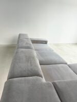 Light grey Corner Sofa made of fabric with electrical sleep function - Image 5