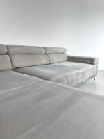 Light grey Corner Sofa made of fabric with electrical sleep function - Image 4