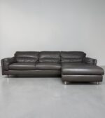 Ecksofa echtes Nubukleder, ein antiker Metallschirm - Image 11