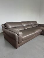 Ecksofa echtes Nubukleder, ein antiker Metallschirm - Image 2