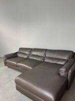 Ecksofa echtes Nubukleder, ein antiker Metallschirm - Image 5