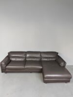 Ecksofa echtes Nubukleder, ein antiker Metallschirm - Image 6