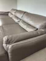 Ecksofa echtes Nubukleder, ein antiker Metallschirm - Image 8