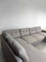 U-förmiges Sofa Klassiker Grau mit Schlaffunktion und Stauraum - Image 2