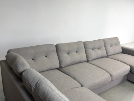 U-shaped sofa classic gray with sleep function and storage space – buy Occasion sofa at SofaLab