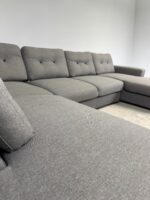 U-förmiges Sofa Klassiker Grau mit Schlaffunktion und Stauraum - Image 3