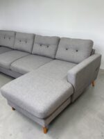 U-förmiges Sofa Klassiker Grau mit Schlaffunktion und Stauraum - Image 5