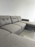 U-förmiges Sofa Klassiker Grau mit Schlaffunktion und Stauraum - Image 6