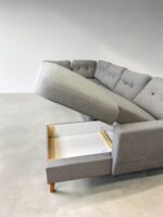 U-förmiges Sofa Klassiker Grau mit Schlaffunktion und Stauraum - Image 10