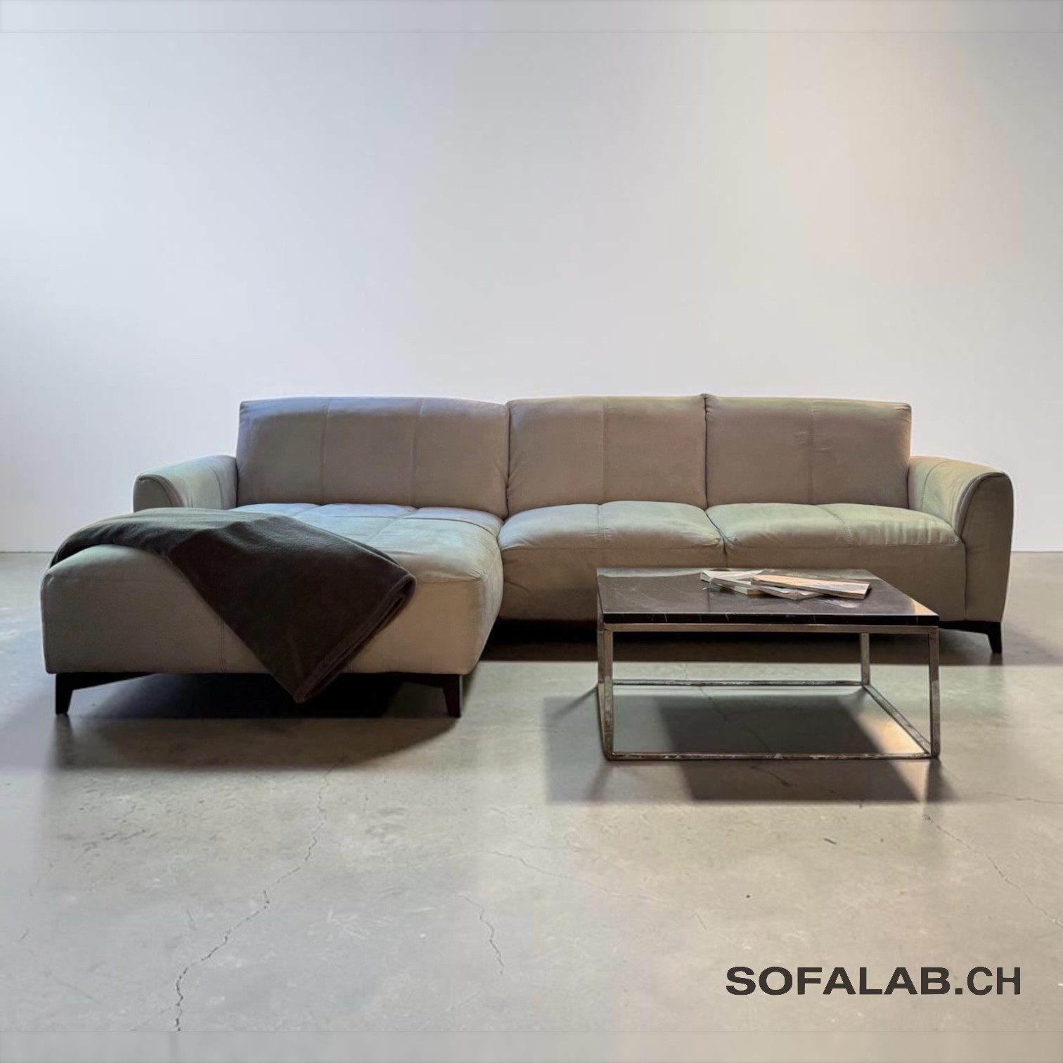 Ecksofa Creme-Beige ink. Lieferung (square) Ecksofa Creme-Beige ink. Lieferung – Occasion Sofa kaufen bei SofaLab