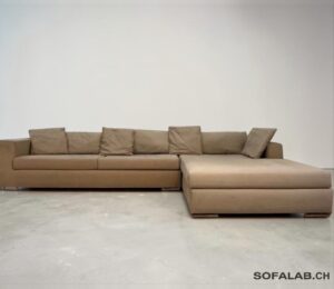 Corner Sofa Beige with removable covers – Occasion sofa for sale at SofaLab