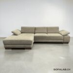Ultsch upholstered furniture Corner Sofa Beige silver with adjustable armrests – buy Occasion sofa at SofaLab