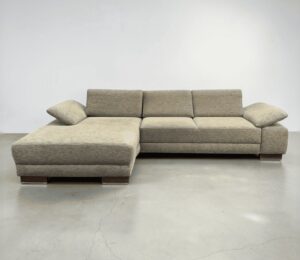 Ultsch upholstered furniture Corner Sofa Beige silver with adjustable armrests – buy Occasion sofa at SofaLab