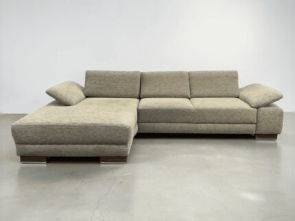 Ultsch upholstered furniture Corner Sofa Beige silver with adjustable armrests – buy Occasion sofa at SofaLab