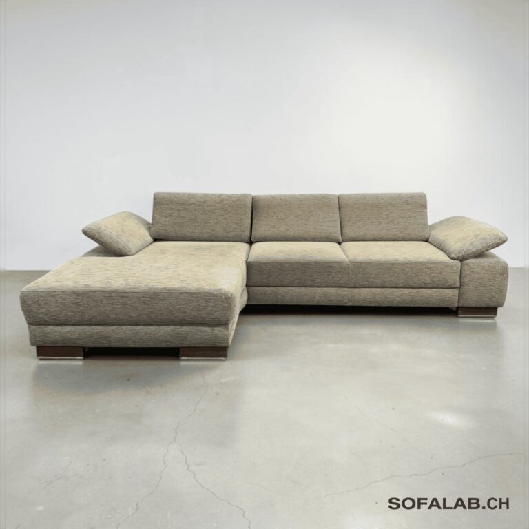 Ultsch upholstered furniture Corner Sofa Beige silver with adjustable armrests – buy Occasion sofa at SofaLab