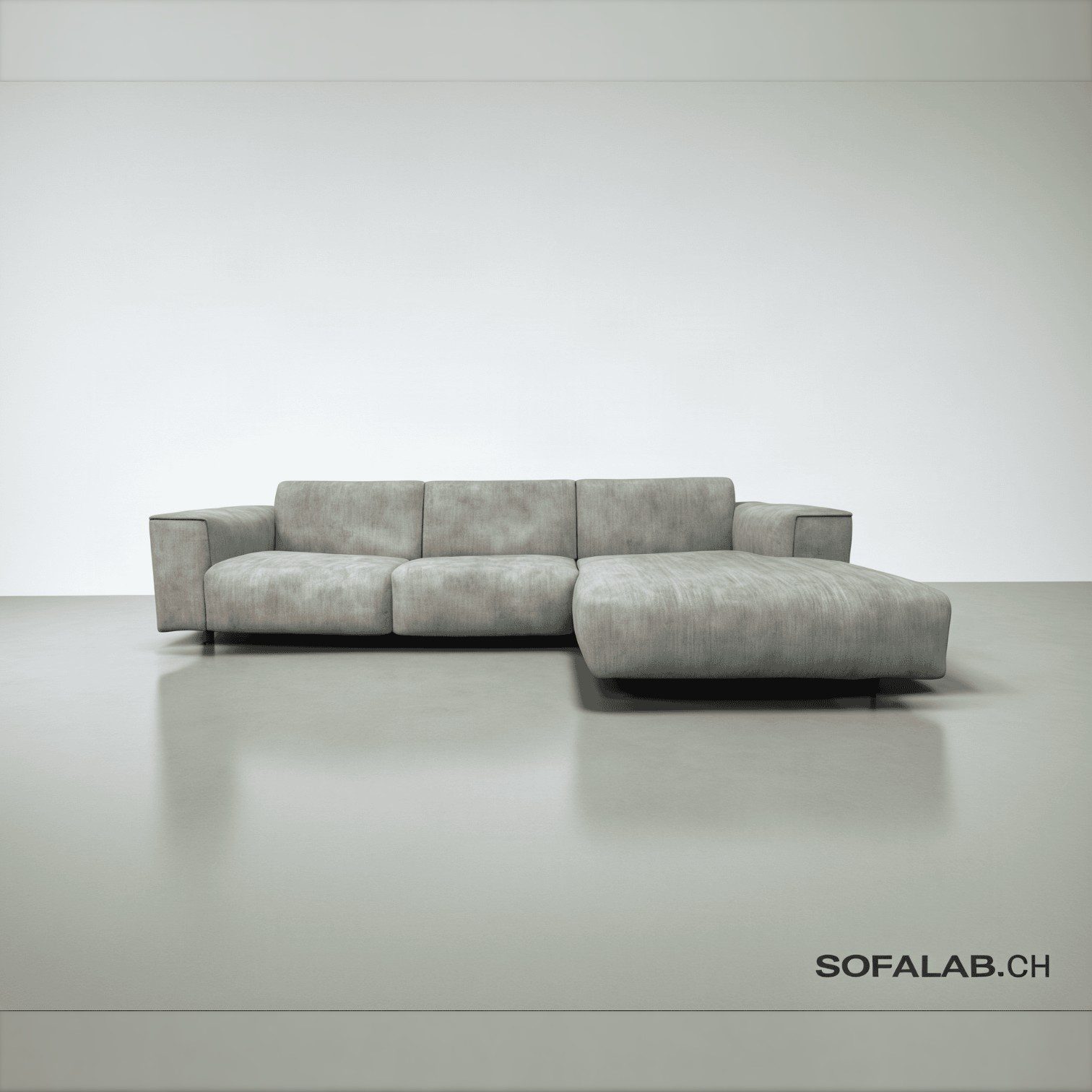 Moderns Ecksofa grau mit Chaiselongue (square) Moderns Ecksofa grau mit Chaiselongue – Occasion Sofa kaufen bei SofaLab
