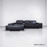 Ewald Schillig Corner Sofa made of black nappalder with bed function – buy Occasion sofa at SofaLab