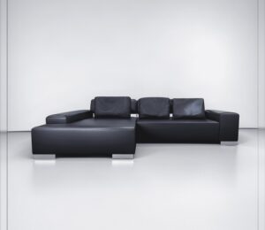 Ewald Schillig Corner Sofa made of black nappalder with bed function – buy Occasion sofa at SofaLab