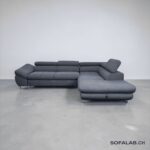Grey Corner Sofa with sleep function and storage space – buy Occasion Sofa from SofaLab