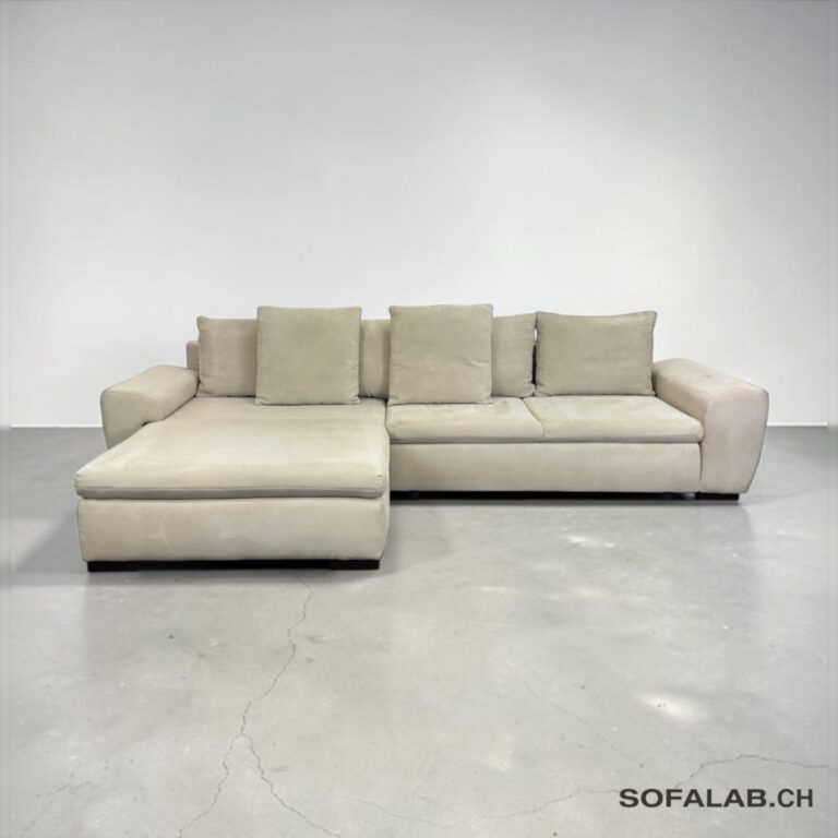 Beiges Ecksofa mit Bettfunktion und Stauraum – Occasion Sofa kaufen bei SofaLab